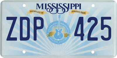 MS license plate ZDP425