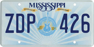 MS license plate ZDP426