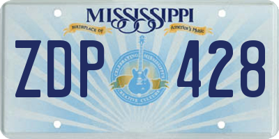 MS license plate ZDP428