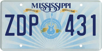 MS license plate ZDP431