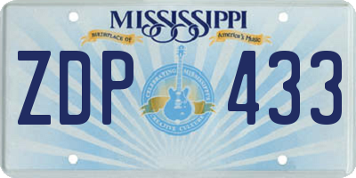 MS license plate ZDP433