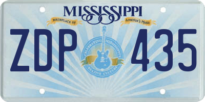 MS license plate ZDP435