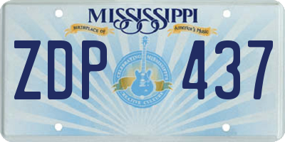 MS license plate ZDP437