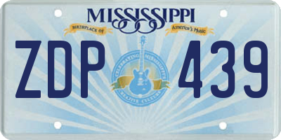 MS license plate ZDP439