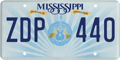 MS license plate ZDP440