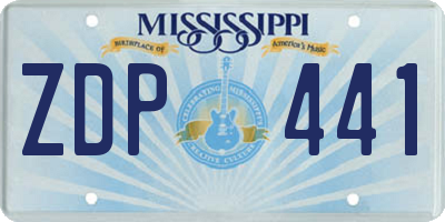 MS license plate ZDP441
