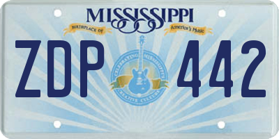 MS license plate ZDP442