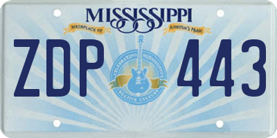 MS license plate ZDP443