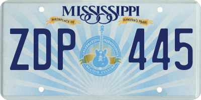 MS license plate ZDP445