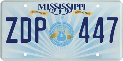 MS license plate ZDP447