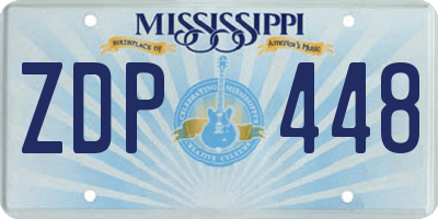 MS license plate ZDP448