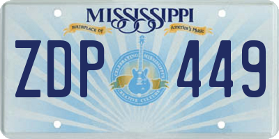 MS license plate ZDP449