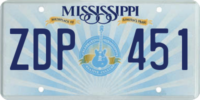MS license plate ZDP451