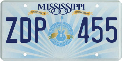 MS license plate ZDP455
