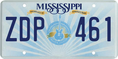 MS license plate ZDP461