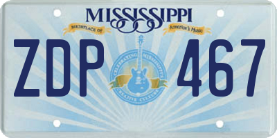 MS license plate ZDP467