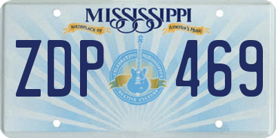 MS license plate ZDP469