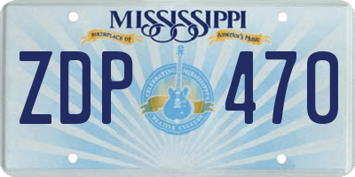 MS license plate ZDP470