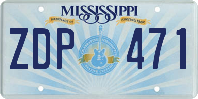 MS license plate ZDP471