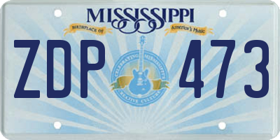 MS license plate ZDP473