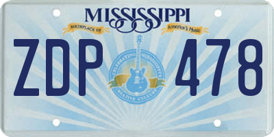 MS license plate ZDP478