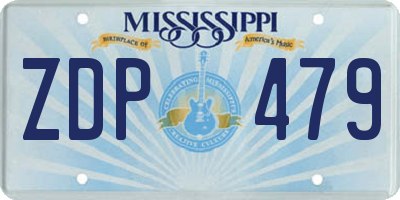 MS license plate ZDP479