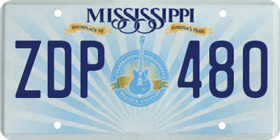 MS license plate ZDP480