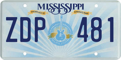 MS license plate ZDP481