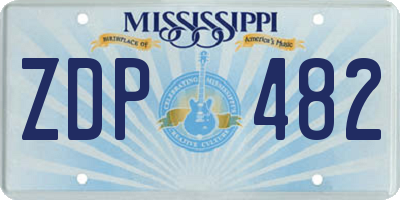 MS license plate ZDP482