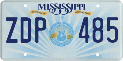 MS license plate ZDP485