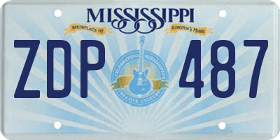MS license plate ZDP487