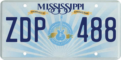 MS license plate ZDP488