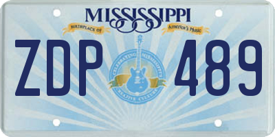 MS license plate ZDP489