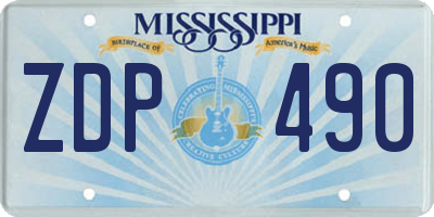 MS license plate ZDP490