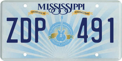 MS license plate ZDP491