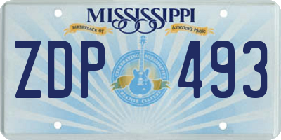 MS license plate ZDP493