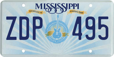 MS license plate ZDP495