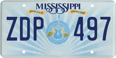 MS license plate ZDP497