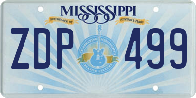 MS license plate ZDP499