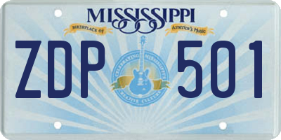 MS license plate ZDP501