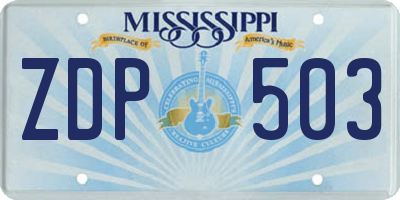 MS license plate ZDP503