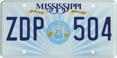 MS license plate ZDP504