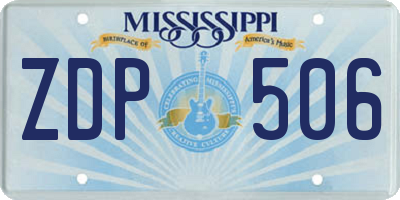 MS license plate ZDP506