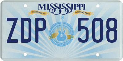 MS license plate ZDP508
