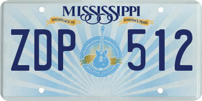 MS license plate ZDP512