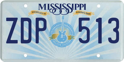 MS license plate ZDP513