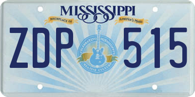 MS license plate ZDP515