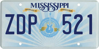 MS license plate ZDP521