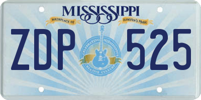 MS license plate ZDP525