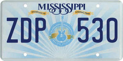 MS license plate ZDP530